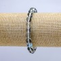 Blue Chameleon Opal Glass Bracelet on Elastic Band, Smooth Beads, Diameter 8mm, Length 18cm