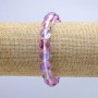 Lilac Opal Glass Bracelet on Elastic Band, Smooth Beads, Diameter 10mm, Length 18cm