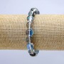 Blue Chameleon Opal Glass Bracelet on Elastic Band, Smooth Beads, Diameter 10mm, Length 18cm