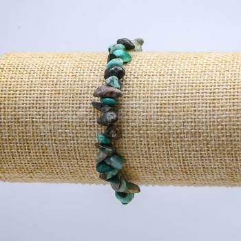 Chrysocolla Chip Bracelet on Elastic Band, Diameter 10mm, Length 18cm