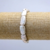 Baroque Pearl Bracelet with "Petrol" Sheen on Elastic, Diameter 10x18mm (+/-), Length 18cm