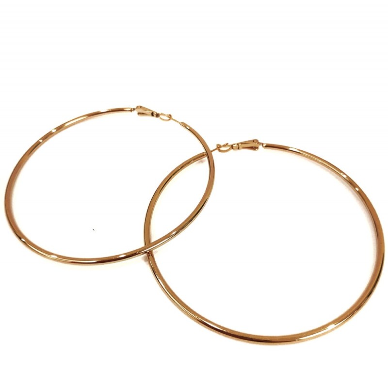 Xuping Hoop Earrings 18K Gold Plated, Thickness 2mm+/-, Diameter 70mm+