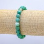 Elastic Bracelet, Green Matte Agate, Diameter 8mm, Length 18cm+