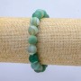 Elastic Bracelet, Green Matte Agate, Diameter 10mm, Length 18cm+
