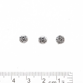 Eye Bead Insert Finding, Silver Metal Color, Hole Diameter 1.5mm, 20g Pack +/-51pcs