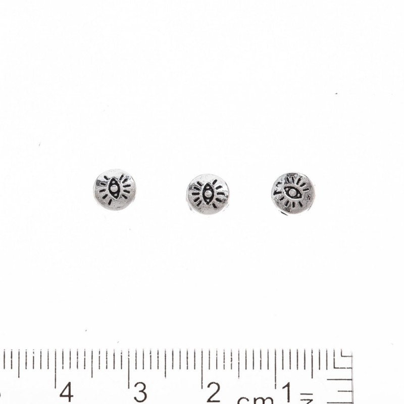 Eye Bead Insert Finding, Silver Metal Color, Hole Diameter 1.5mm, 20g Pack +/-51pcs