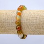 Elastic Bracelet, Brazilian Agate Smooth Round Beads, 10mm Diameter, 18cm+ Length