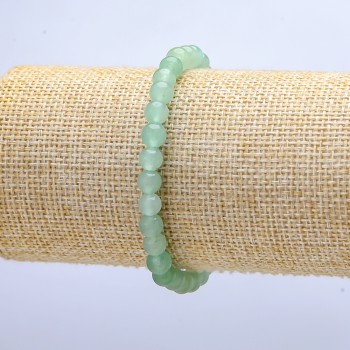 Jade Bracelet on Elastic Band, Smooth Round Beads, Diameter 6mm+-, Length 18cm+