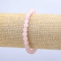 Elastic Bracelet, Rose Quartz Smooth Round Beads, 6mm+/- Diameter, 18cm+ Length