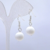 White Agate Earrings, diameter 12mm+-, length 3cm+