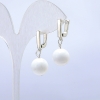 White Agate Earrings, diameter 12mm+-, length 2.5cm+