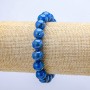 Bracelet on Elastic Band, Imperial Jasper Blue (Pressed) Smooth Round Bead, diameter 10mm+/-, length 18cm+