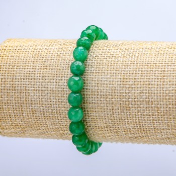 Elastic Bracelet Chrysoprase (Imitation) Faceted Bead, Diameter 7.5mm+-, Length 18cm+