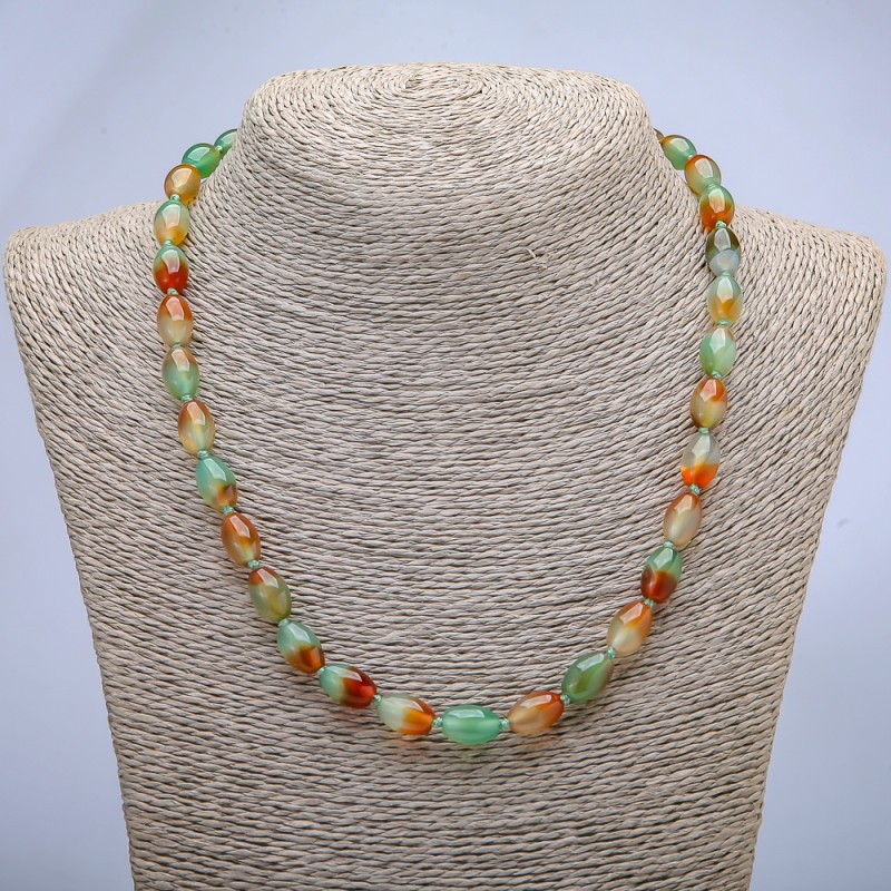 Necklace Brazilian Agate Barrel, Diameter 8x12mm+-, Length 45cm+
