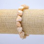 Elastic Bracelet Natural Beige Mother-of-Pearl Tumbled, Diameter 19x12mm+/-, Length 18cm+