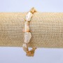 Elastic Bracelet Natural Beige Mother-of-Pearl Tumbled, Diameter 15x12mm+/-, Length 18cm+