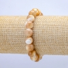 Natural Mother-of-Pearl Bracelet on Elastic, Beige Smooth Bead, Diameter 10mm+-, Length 18cm+