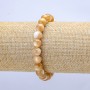 Natural Mother-of-Pearl Bracelet on Elastic, Beige Smooth Bead, Diameter 6mm+-, Length 18cm+