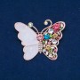 Clearance! Butterfly Brooch, Gold-Tone Metal, Enamel, Multicolor Rhinestones 47x58mm +