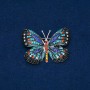 Sale! Butterfly Brooch, silver-tone metal, multicolor rhinestones, 35x50mm +