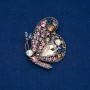 Sale! Butterfly Brooch, Gold-Tone Metal, Multicolor Rhinestones and Crystals, 43x48mm +
