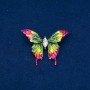 Sale! Butterfly Brooch, Gold-Tone Metal, Enamel and White Crystal, 38x50mm +