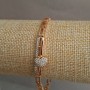 Xuping Bracelet 18K Gold Plated with White Rhinestones, Length 17-19cm, Thickness 4mm+