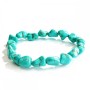 Green Turquoise Bracelet with Veining, Tumbled, on Elastic Band