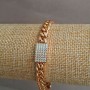 Xuping Bracelet 18K Gold Plated with White Rhinestones, Length 17-18cm, Thickness 7mm+