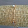 Xuping Bracelet 18K Gold Plated with White Rhinestones and a Bead, length 17-20cm, thickness 1.2mm+