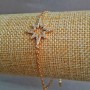 Xuping Bracelet 18K Gold Plated with White Rhinestones, length 18-20cm, thickness 2mm+