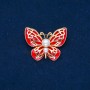 Sale! Butterfly Brooch, Gold-Tone Metal, Enamel and Beads, 30x40mm +