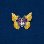 Sale! Butterfly Brooch Gold-Tone Metal, Enamel and White Rhinestone 37x30mm +