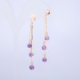 Xuping Earrings 18K Gold Plated with Beads and White Rhinestones, length 60mm +