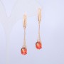 Xuping Earrings 18K Gold Plated with Red-Green Swarovski Crystals and White Rhinestones, length 46mm +