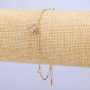 Xuping Bracelet 18K Gold Plated with White Rhinestones, thickness 1mm +-, length 18-21cm +