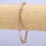 Xuping Bracelet, 18K Gold Plated with White Rhinestones, Thickness 5.5mm+/-, Length 18-20cm+