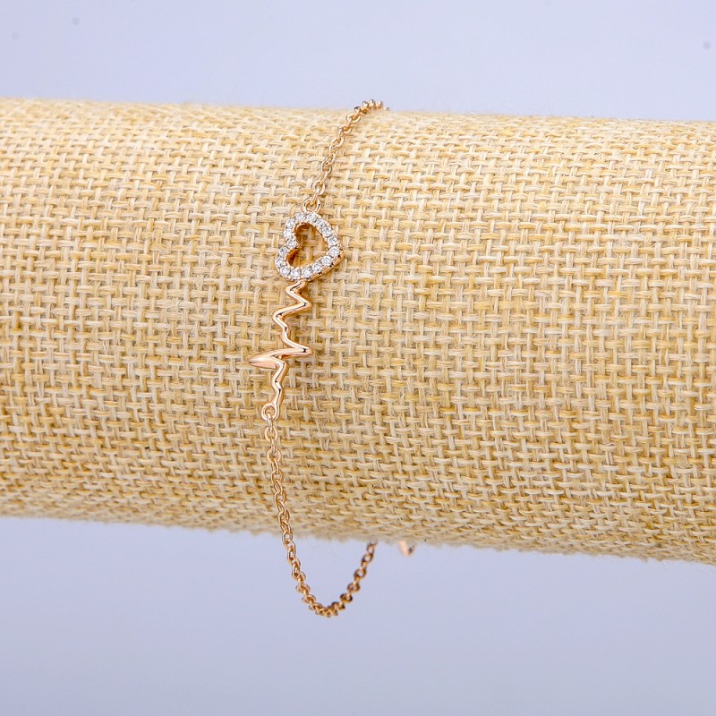 Xuping Bracelet, 18K Gold Plated with White Rhinestones, Thickness 1mm+/-, Length 17-20cm+
