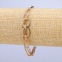 Xuping Bracelet, 18K Gold Plated with White Rhinestones, Thickness 7mm+/-, Length 16-19cm+