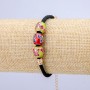 Xuping Bracelet, 18K Gold Plated, Butterfly Beads on Cord, Thickness 3mm+/-, Diameter 10mm+/-, Length 18-22cm+
