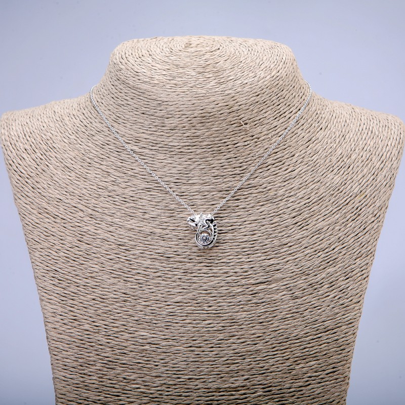 Xuping Chain with "Chameleon" Pendant and White Crystal Rhodium, thickness 1.3mm + -, length 38cm +