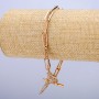 Xuping Bracelet 18K Gold Plated with White Rhinestones, thickness 5mm+/- and 1.8mm+/-, length 20cm+