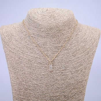 Xuping Chain 18K Gold Plated with White Rhinestone Pendant, thickness 1.5mm+/-, length 40-45cm+