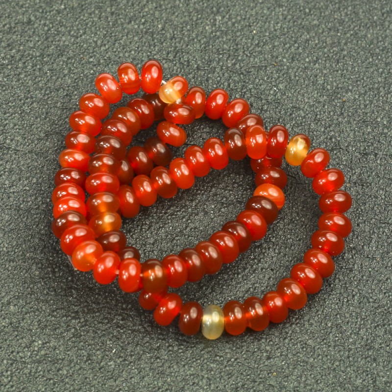 Beads on String Natural Carnelian Smooth Rondelle, diameter 8x5mm+/-, length 40cm+