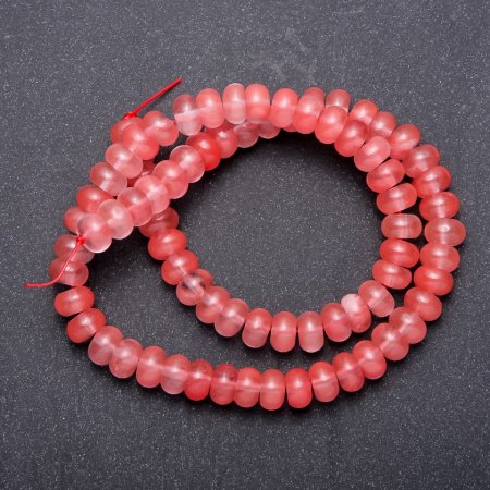 Beads on String Natural Chalcedony Smooth Rondelle, diameter 8x5mm+/-, length 40cm+
