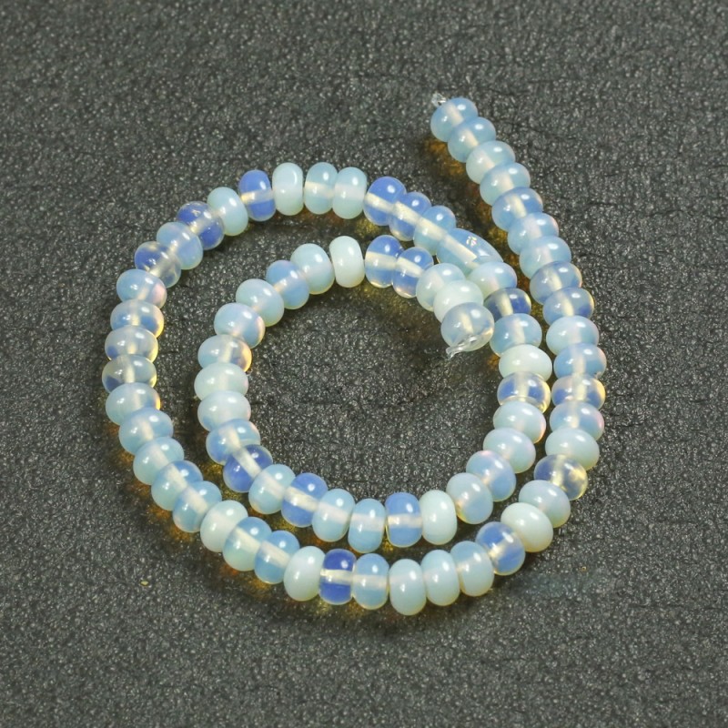 Moonstone (Synthetic) Beads on a Thread, Smooth Rondelle, Diameter 8x5mm +/-, Length 40cm +