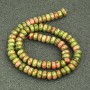 Natural Stone Jasper Heliotrope Unakite Beads on a Thread, Smooth Rondelle, Diameter 8x5mm +/-, Length 40cm +