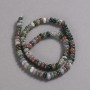 Natural Stone Beads on a Thread Green Jasper, diameter 6x4mm + -, length 39cm +