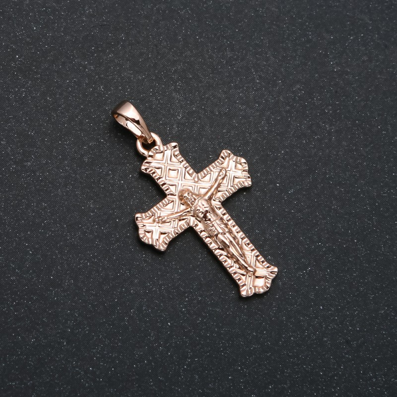 Xuping Pendant 18K Gold Plated Cross, diameter 31x18mm +