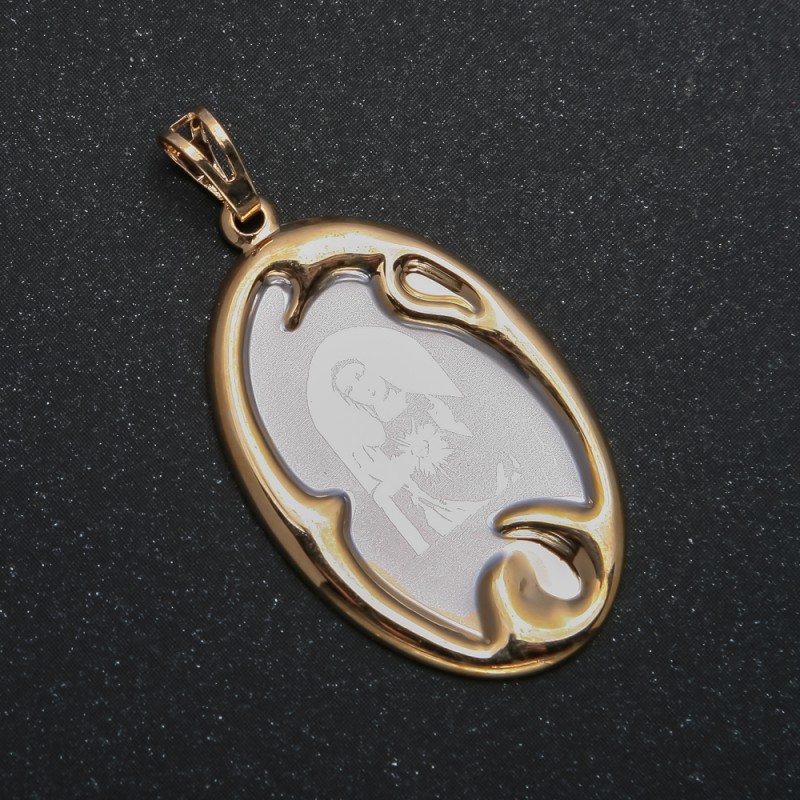 Xuping Pendant 18K Gold-Plated Icon, diameter 38x19mm +
